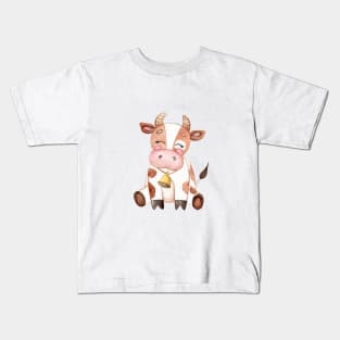 Cute brown cow Kids T-Shirt